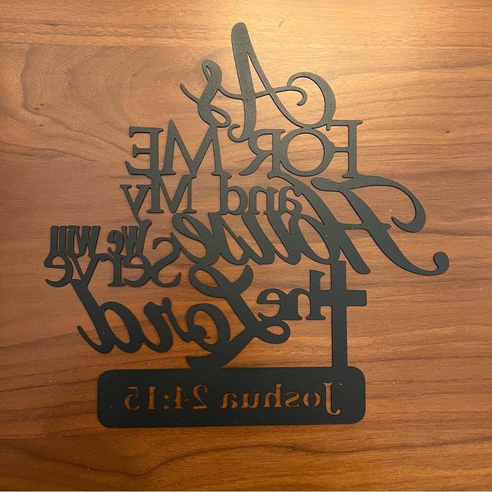 Bible Verse Metal Wall Decor, As for me and my house we will serve the Lord - Picture 5 of 6